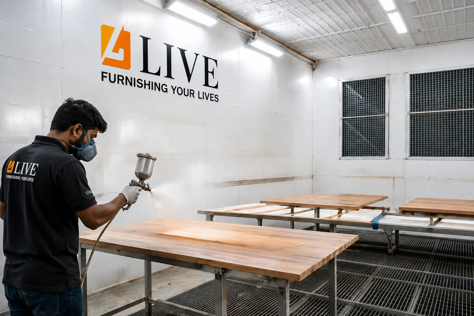 Clean-air PU finishing bay