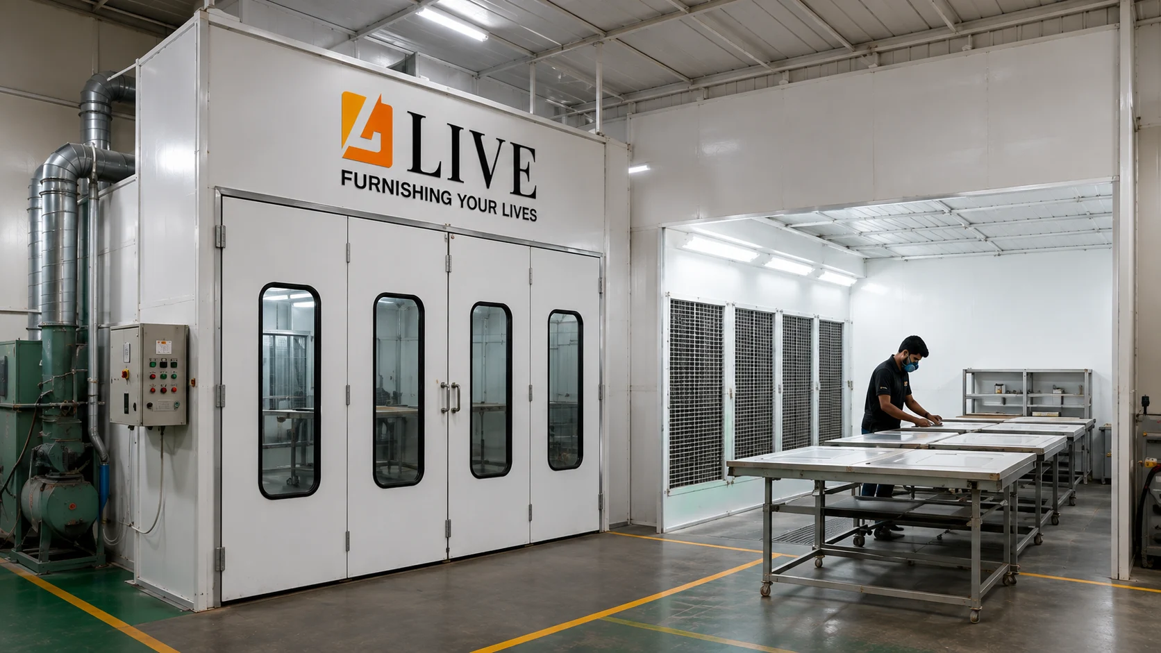 Enclosed Positive-Pressure Paint & Curing Booth